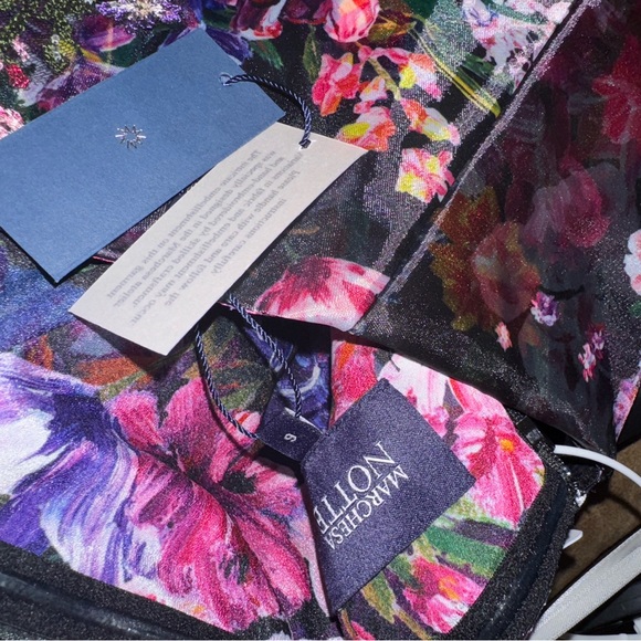 MARCHESA FLORAL STRAPLESS HIGH LOW GOWN - Picture 6 of 6